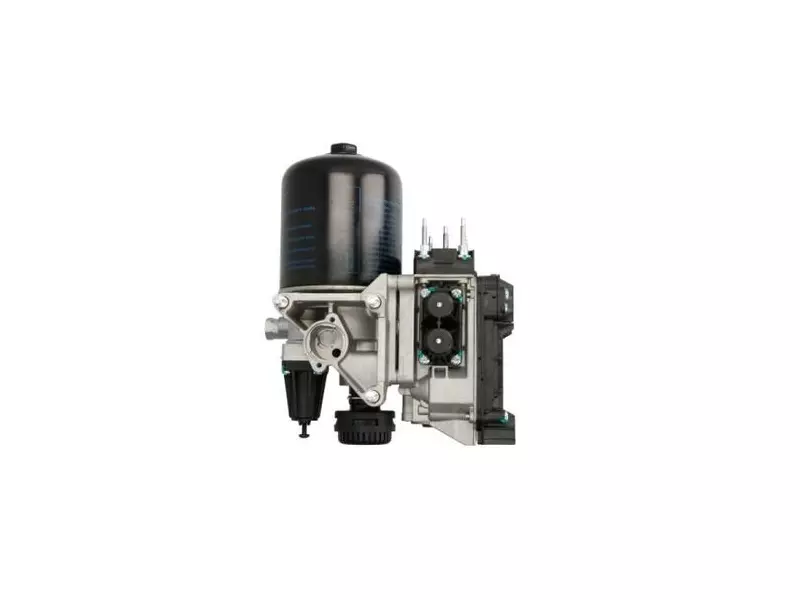 Air dryer, complete with valve