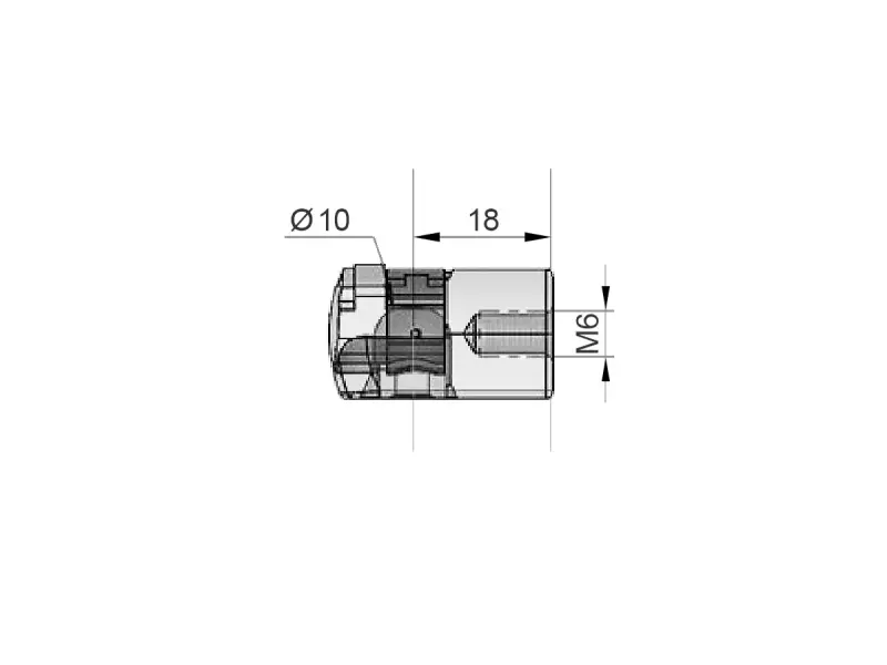 UNIVERSAL BOOT- CARGO / AREA GAS SPRING E:18 Ø10 M6 Flat Plastic Trunnion