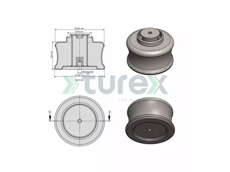 Karsan Rear Air Spring Lower Piston