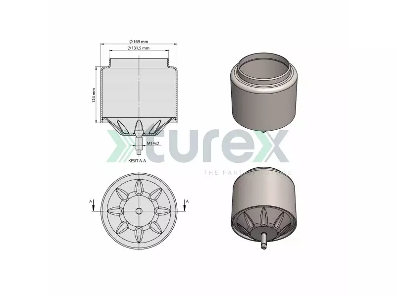 Volvo Air Spring Lower Piston