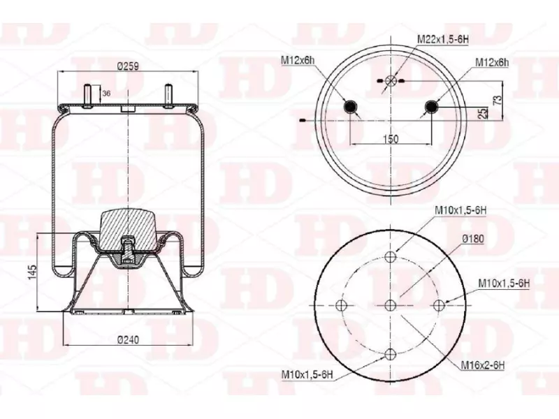 Air Spring Metal Piston