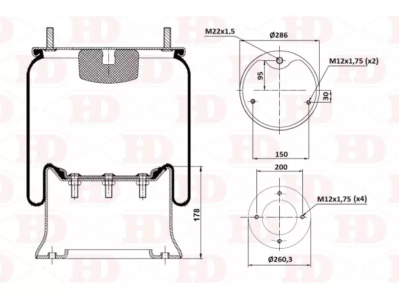 Air Spring Metal Piston