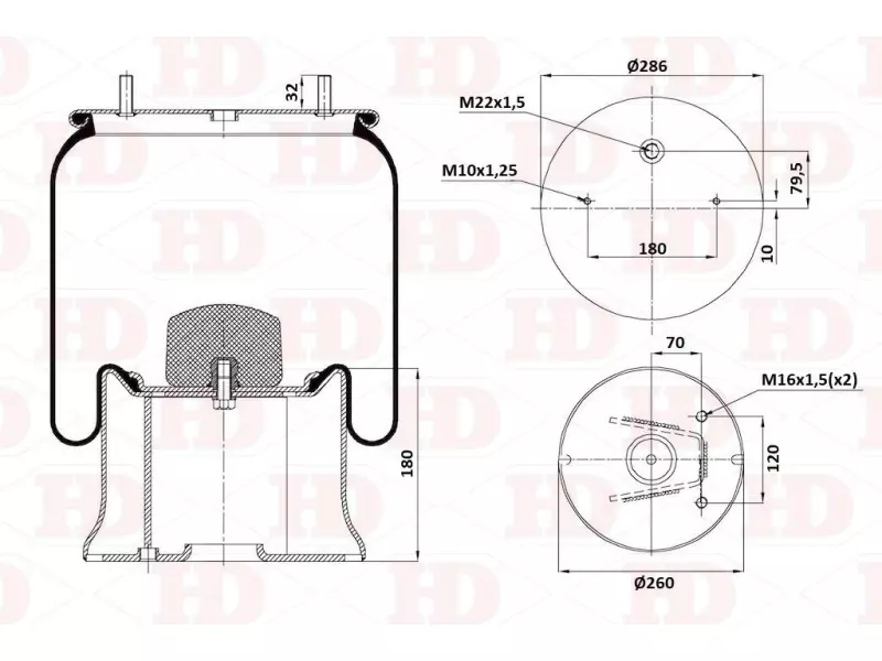 Air Spring Metal Piston