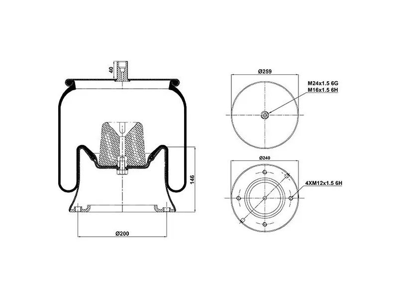 Air Spring Metal Piston