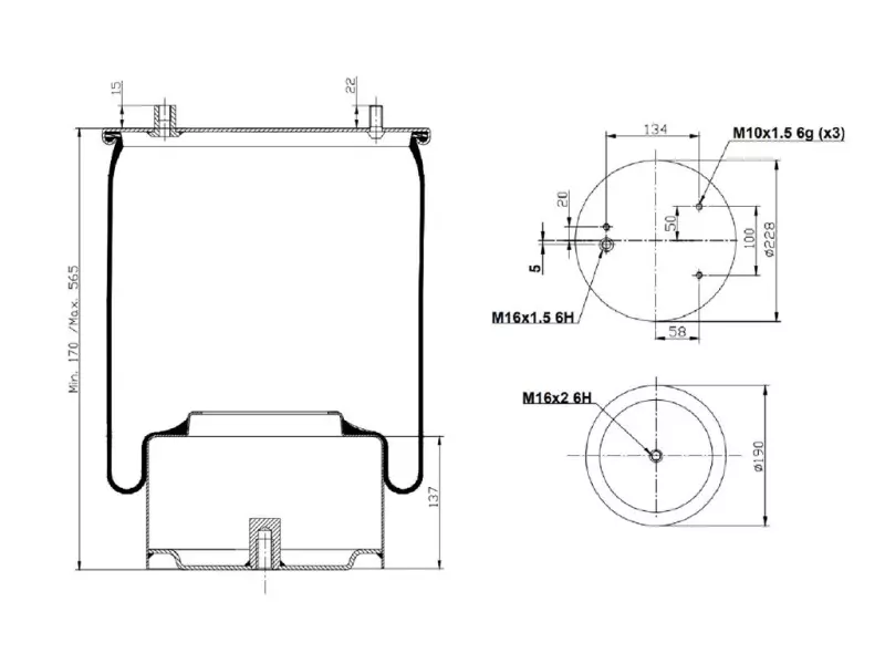 Air Spring Metal Piston