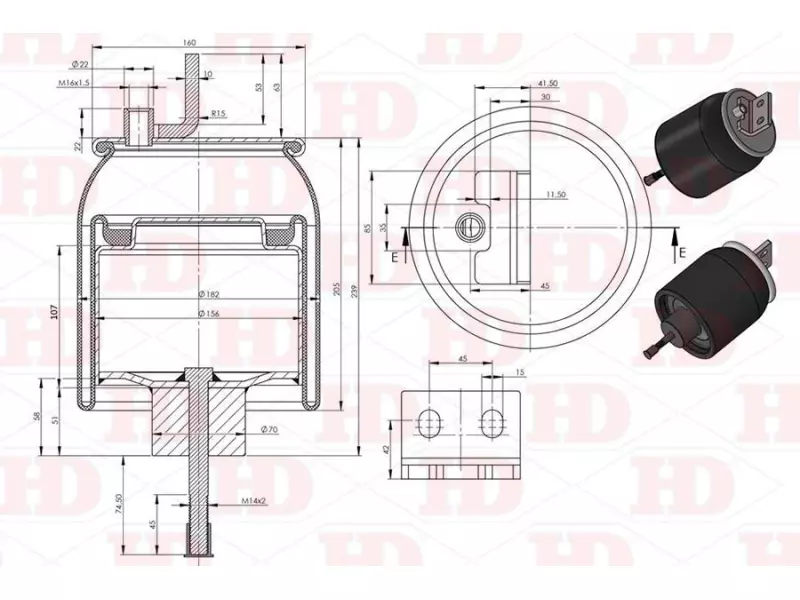 Air Spring Metal Piston