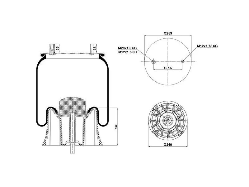 Air Spring Plastic Piston