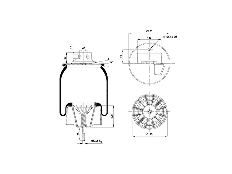 Air Spring Plastic Piston