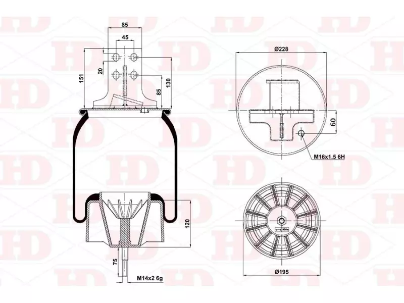 Air Spring Plastic Piston