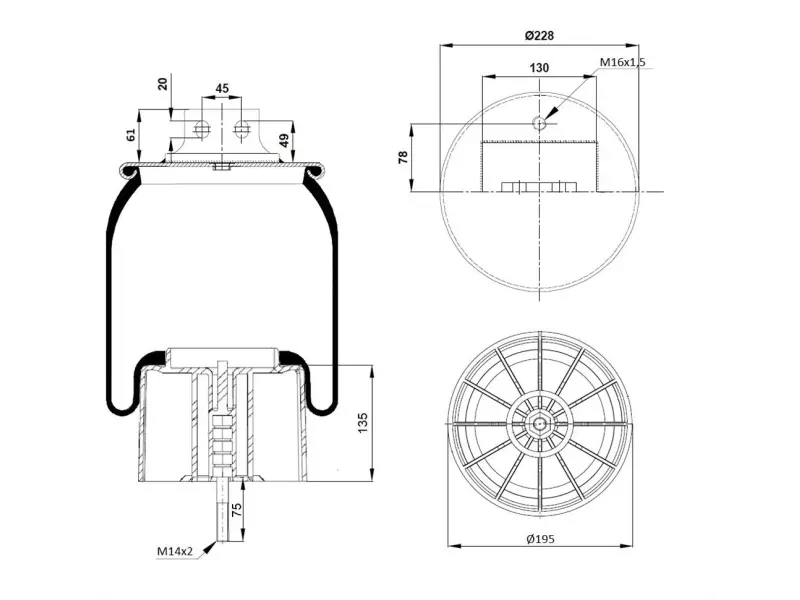 Air Spring Plastic Piston