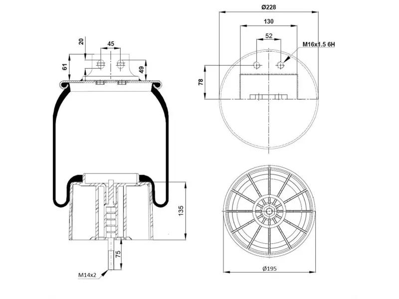 Air Spring Plastic Piston