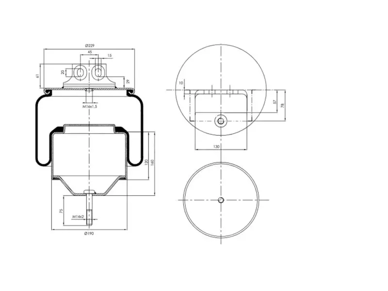 Air Spring Metal Piston