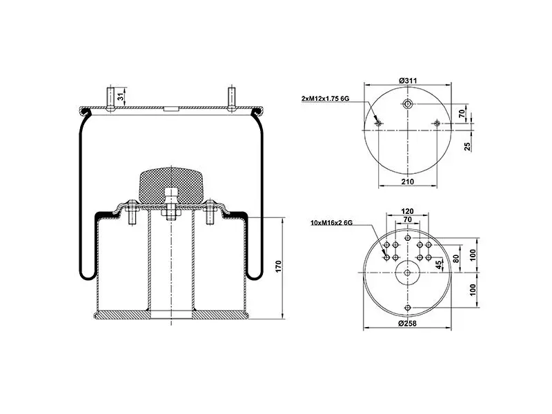 Air Spring Metal Piston