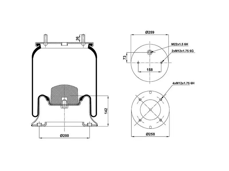 Air Spring Metal Piston