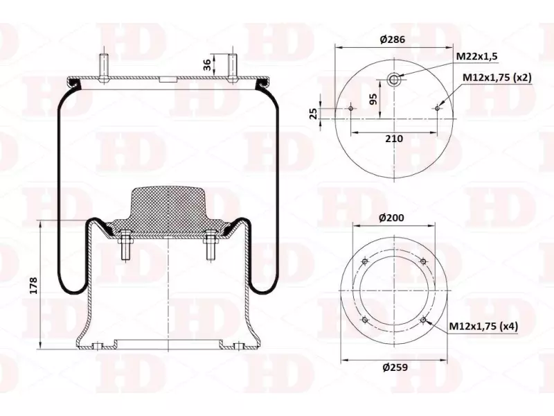 Air Spring Metal Piston