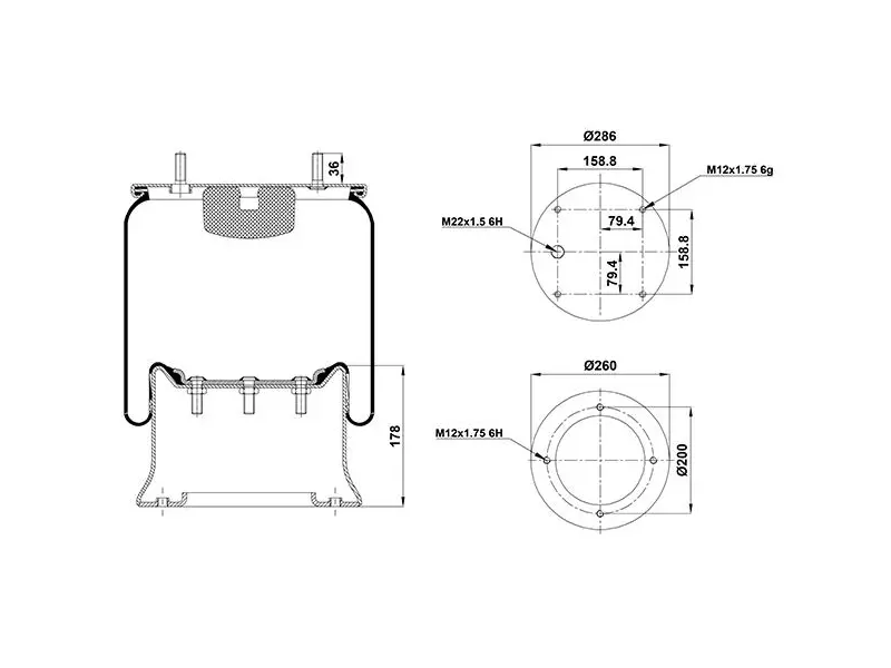 Air Spring Metal Piston