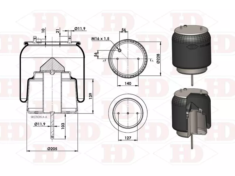 Air Spring Metal Piston