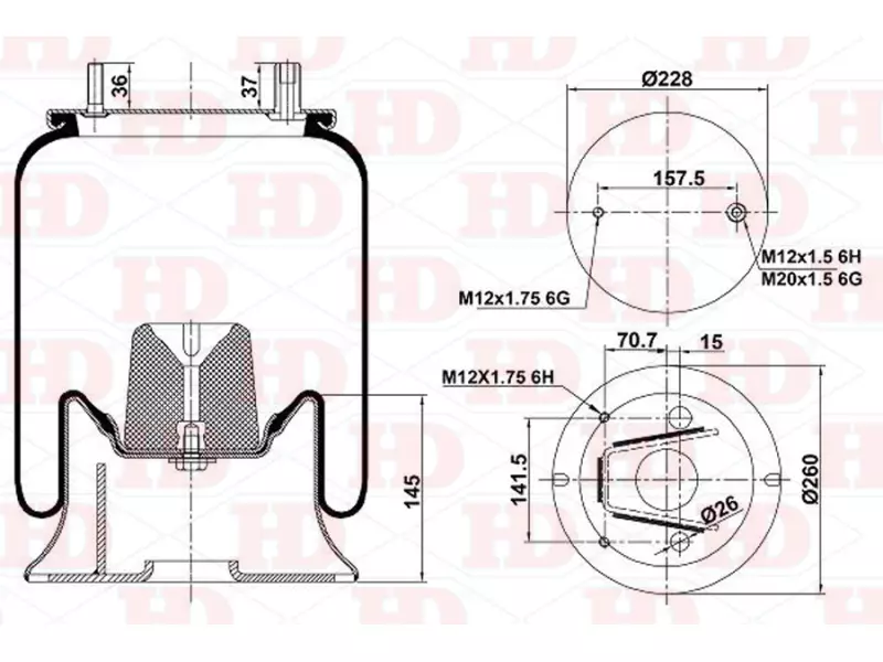 Air Spring Metal Piston