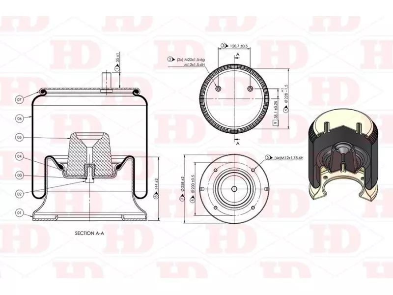 Air Spring Metal Piston