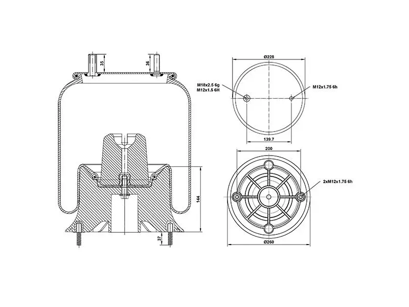 Air Spring Plastic Piston