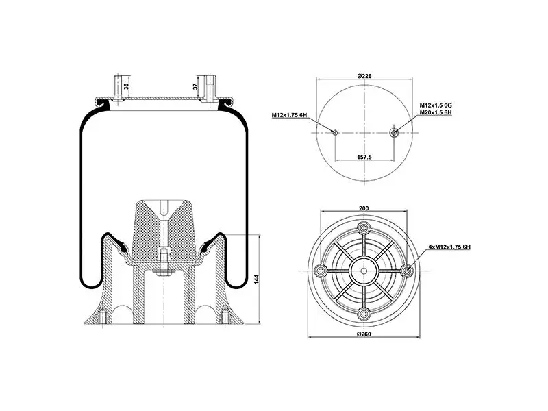 Air Spring Plastic Piston
