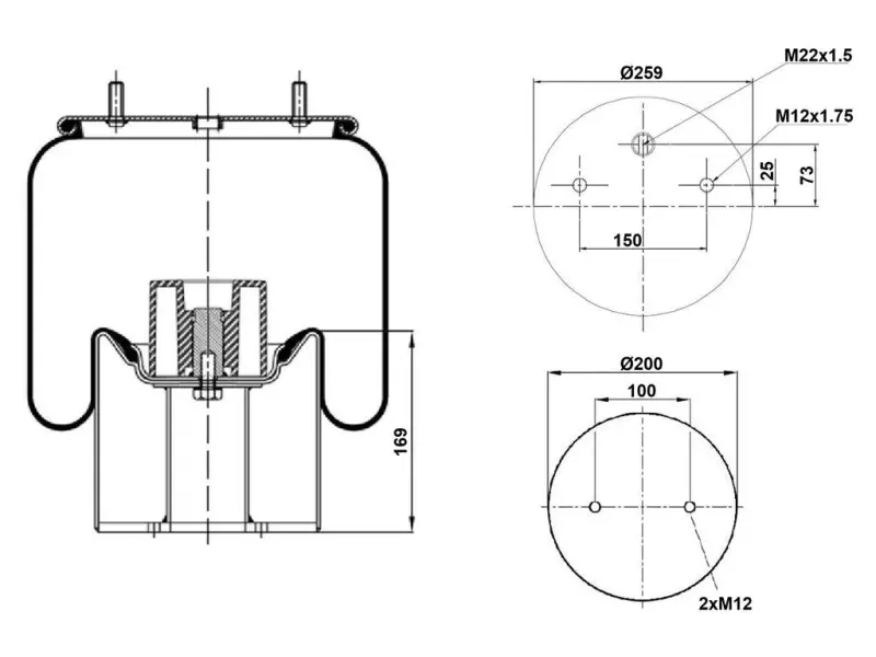 Air Spring Metal Piston