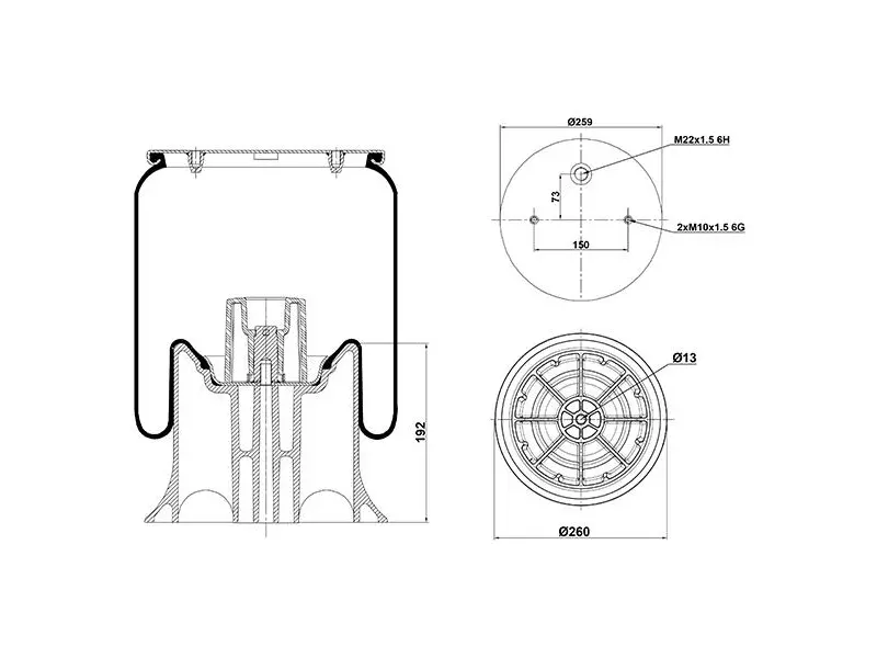 Air Spring Plastic Piston