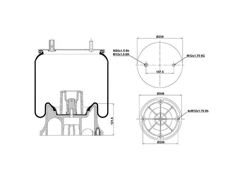 Air Spring Plastic Piston