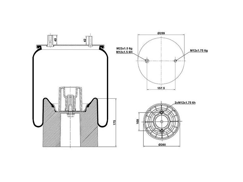 Air Spring Plastic Piston
