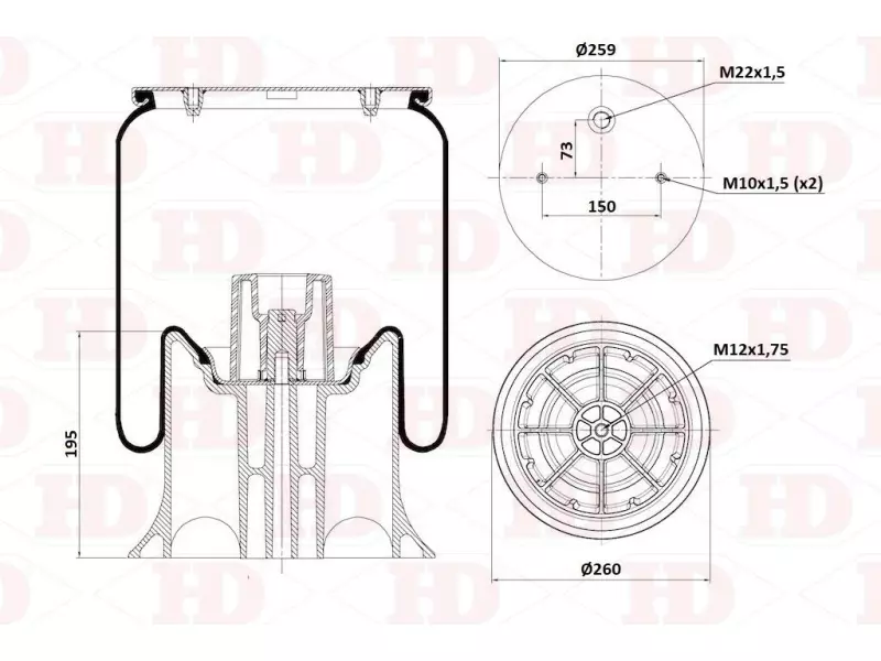 Air Spring Plastic Piston
