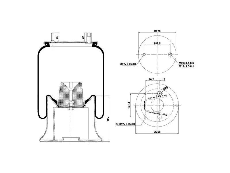 Air Spring Metal Piston