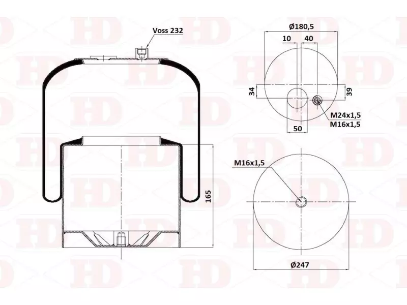 Air Spring Metal Piston