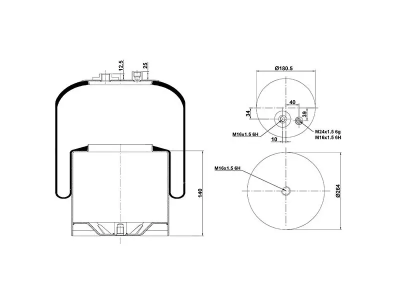 Air Spring Metal Piston