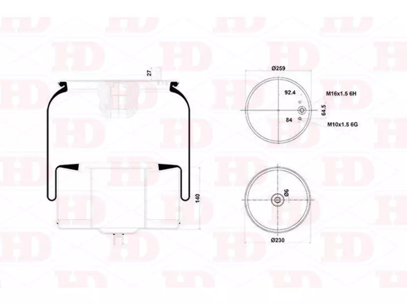 Air Spring Metal Piston
