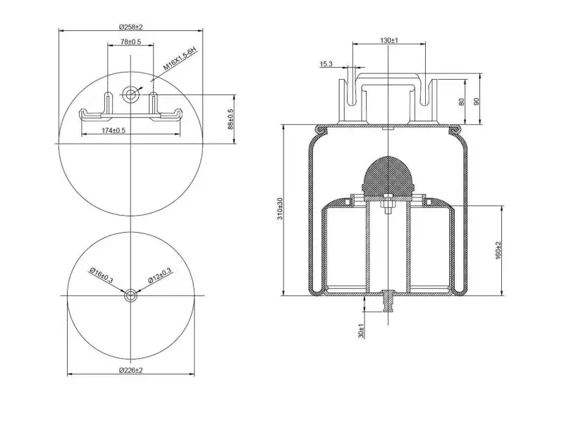 Air Spring Metal Piston