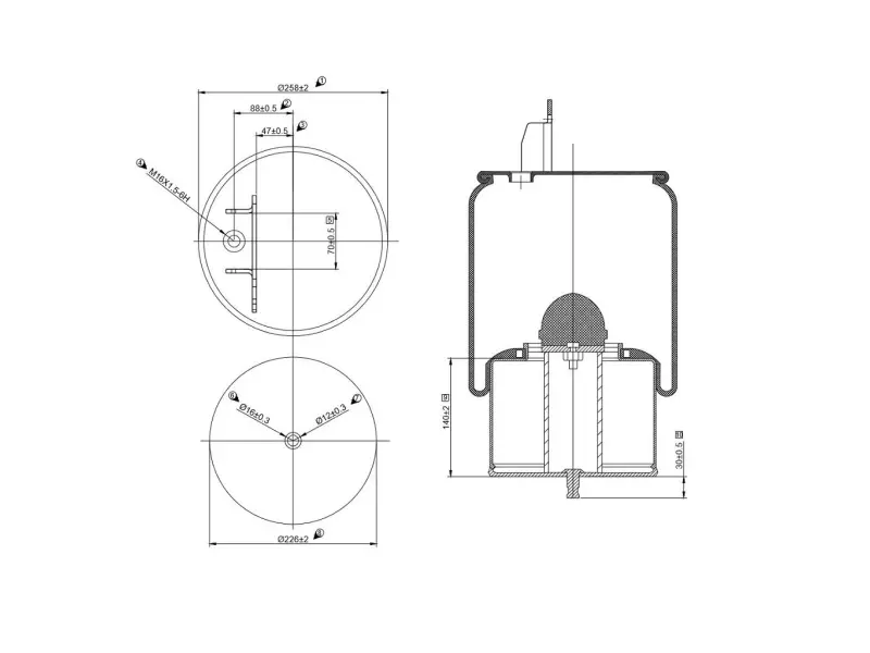 Air Spring Metal Piston