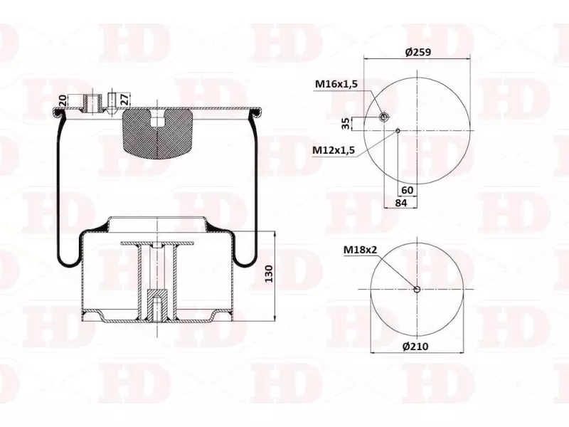 Air Spring Metal Piston