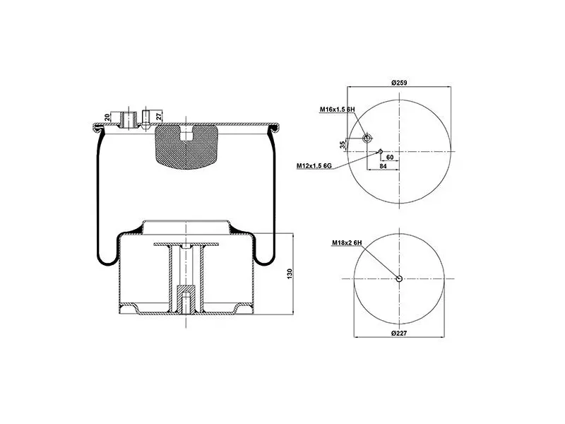 Air Spring Metal Piston