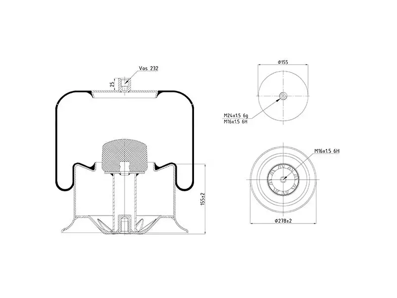 Air Spring Metal Piston