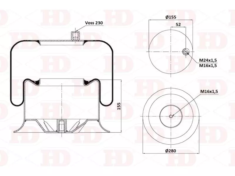 Air Spring Metal Piston