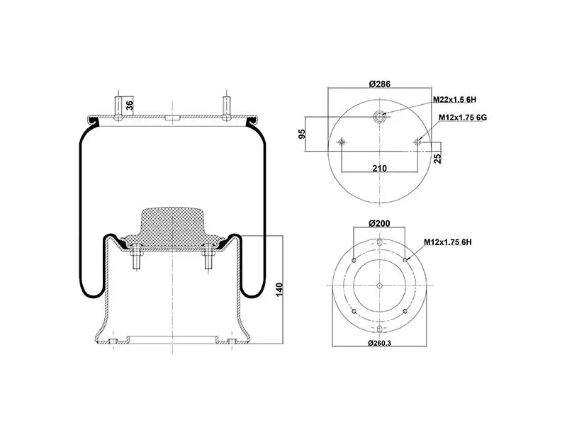 Air Spring Metal Piston