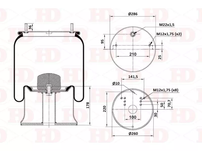 Air Spring Metal Piston