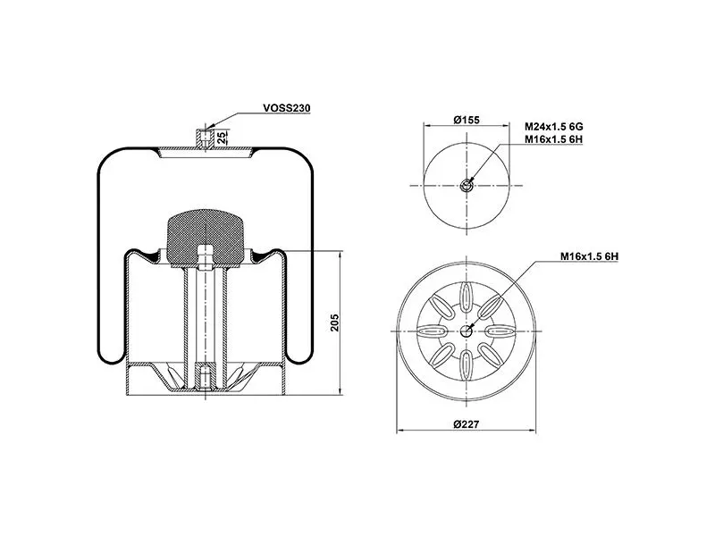 Air Spring Metal Piston