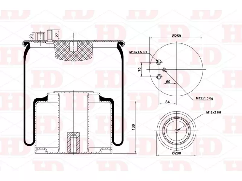Air Spring Metal Piston