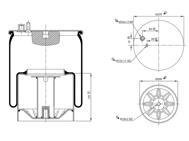 Air Spring Metal Piston
