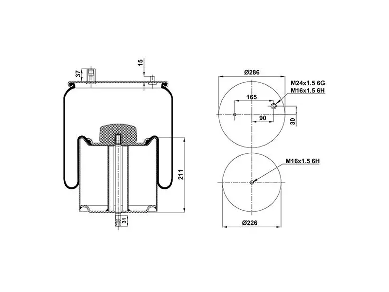 Air Spring Metal Piston