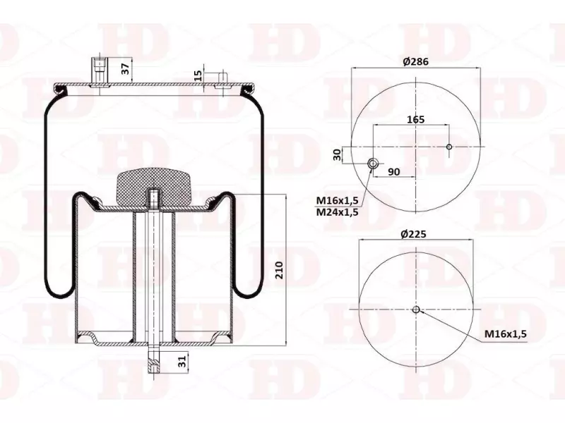 Air Spring Metal Piston