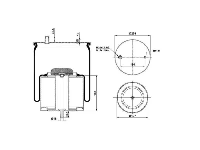 Air Spring Metal Piston