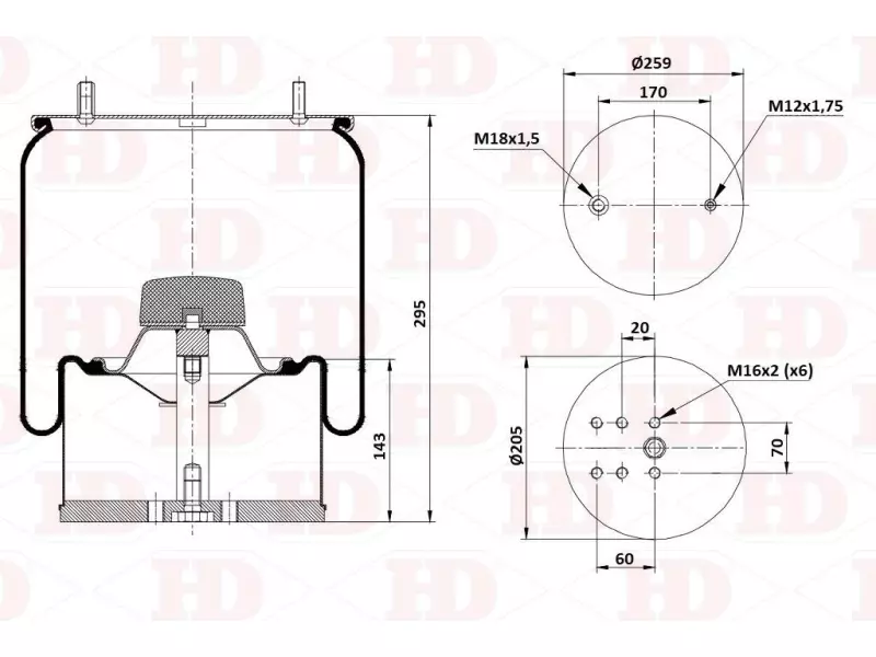 Air Spring Metal Piston