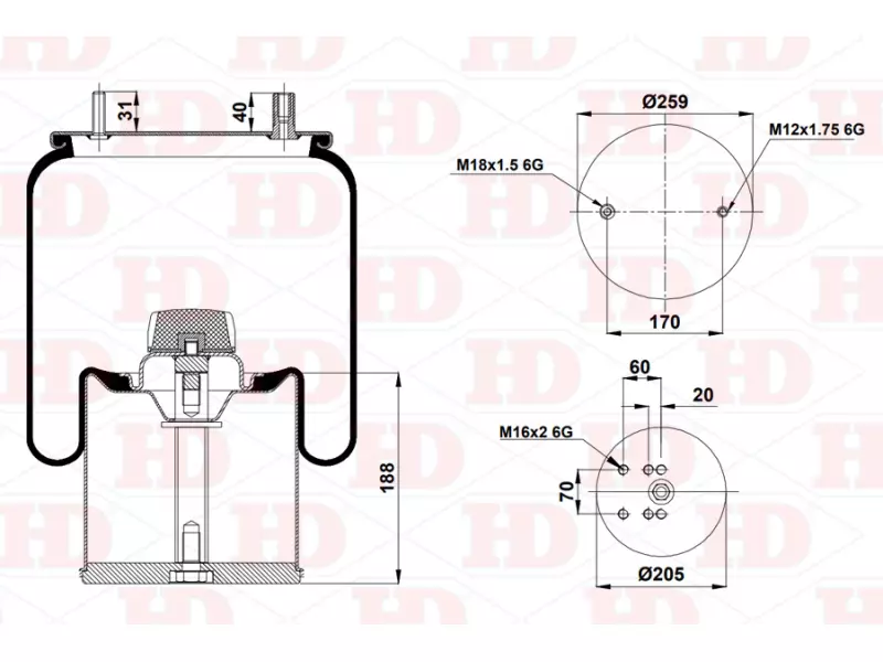 Air Spring Metal Piston